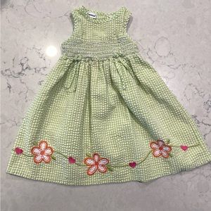 Green gingham Thomas 4T embroidered dress